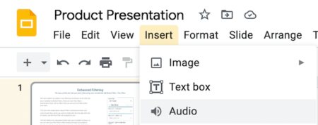 Google Slides Insert Audio