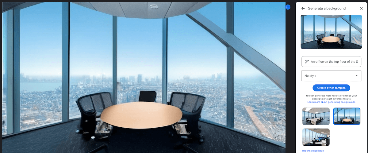 Generate a background in Google Meet.