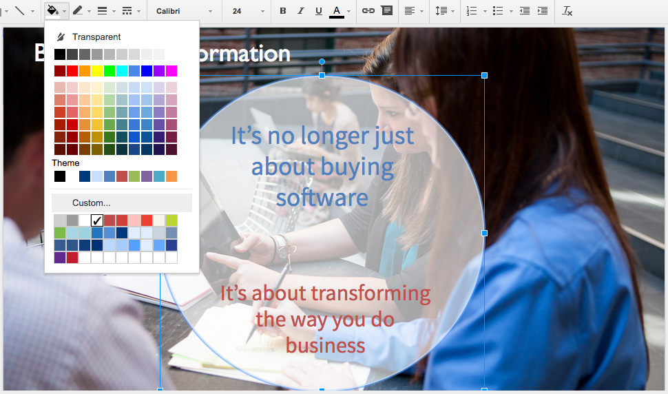 Google Slides Translucent Text Background