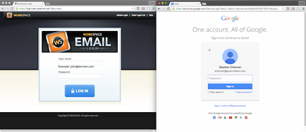 Workspace and Gmail Logins