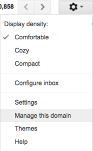 Gmail - Manage This Domain Option