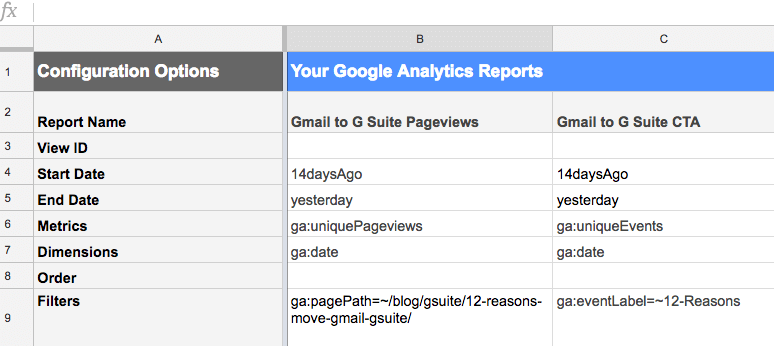 Google Sheets Add-on: Google Analytics