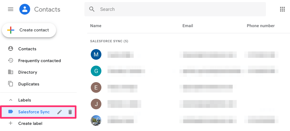 Salesforce Sync Label in Google Contacts