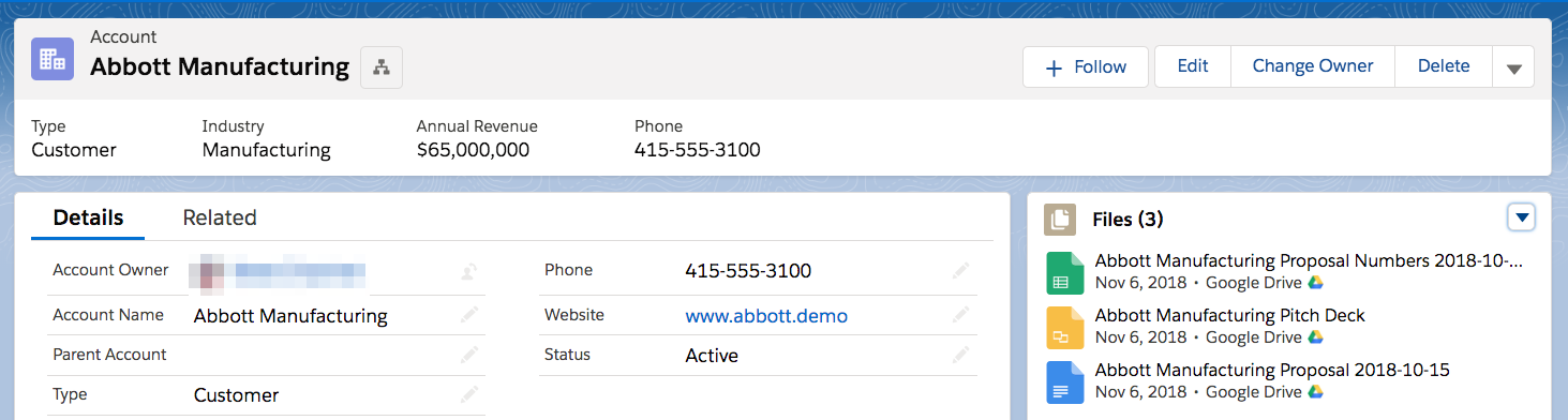 Salesforce Account with Google Files