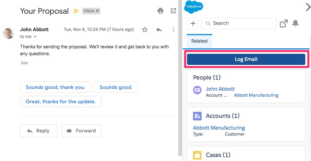 Salesforce Lightning for Gmail