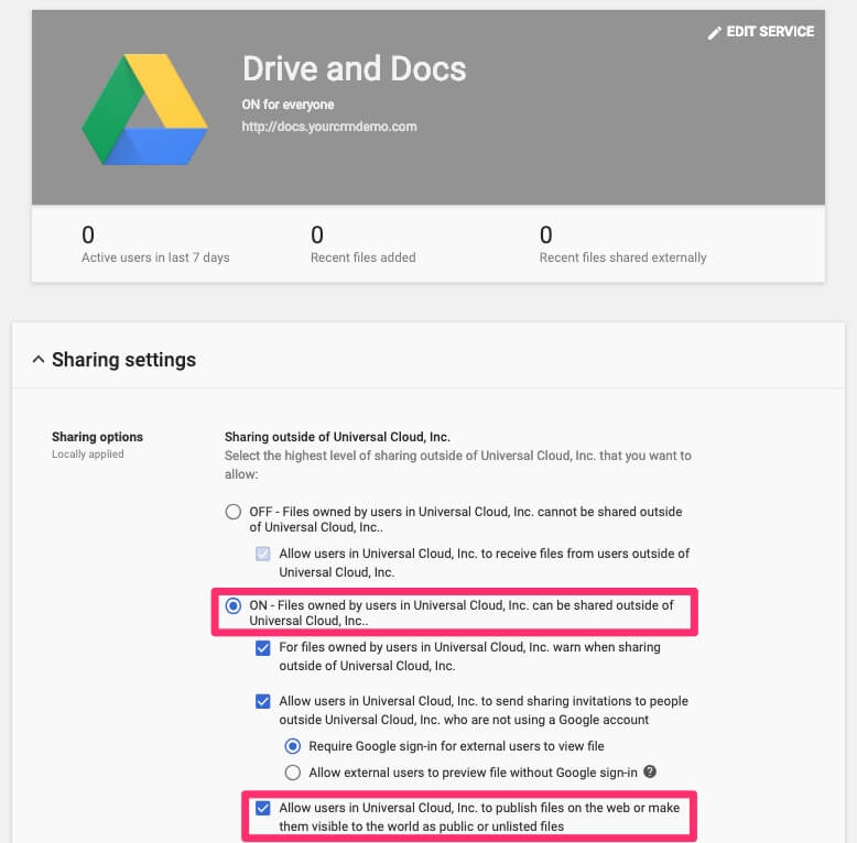 Google Workspace Drive and Docs Sharing