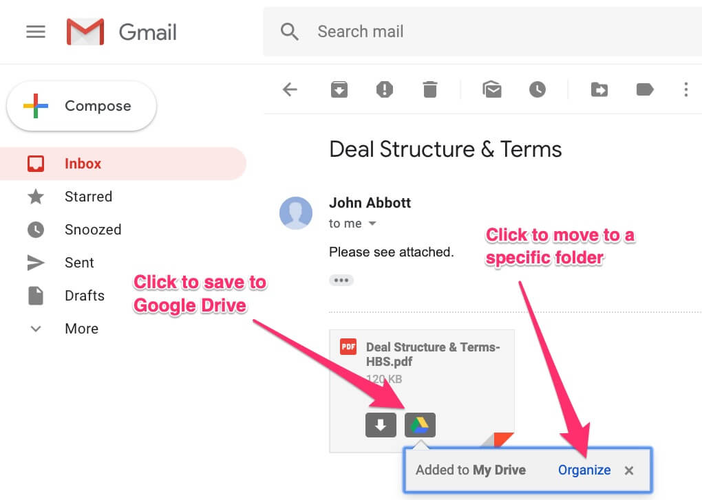 Save Email Attachment to Google Drive