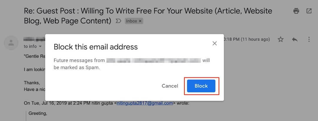 Block Sender in Gmail - Step 3