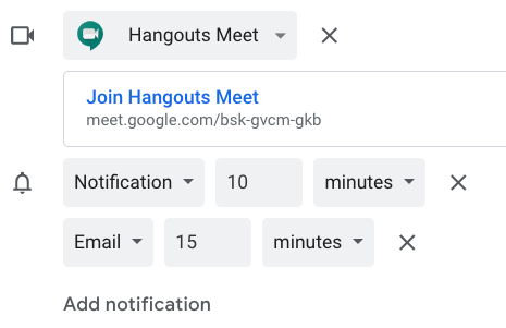 Google Calendar Event Notifications