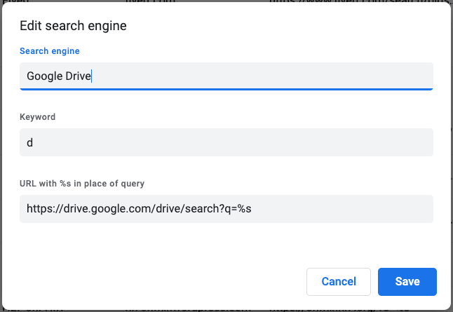 Google Drive Search Engine in Chrome