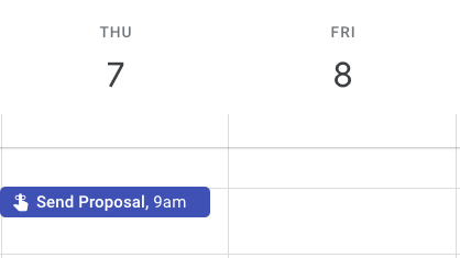 Reminder on Google Calendar