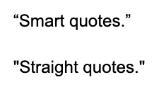 Google Docs: Smart vs Straight Quotes