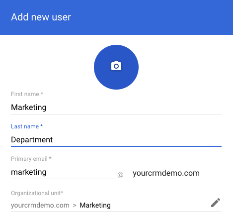 Marketing User for Google Services Access