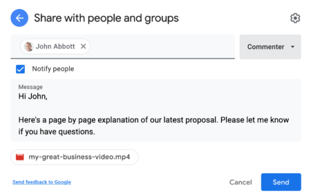 Share Google Drive Video With Customer