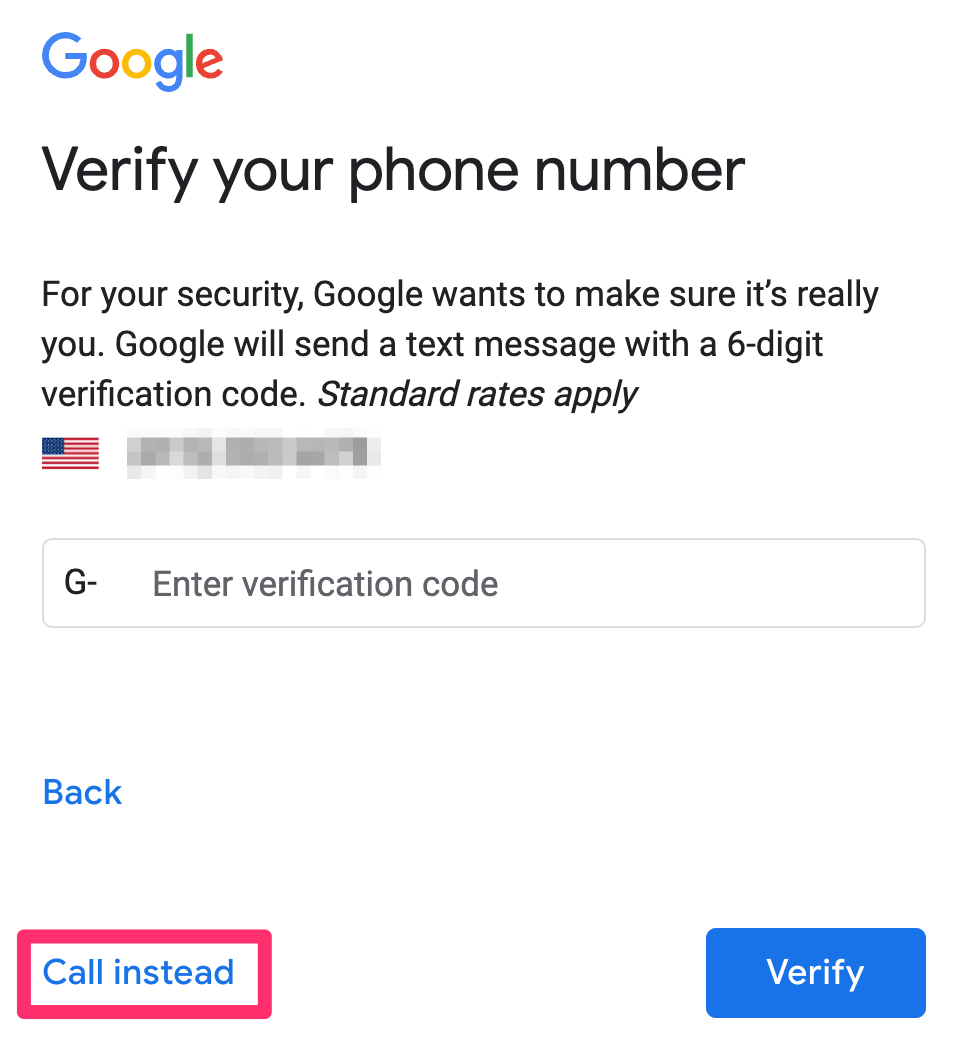 Google Account Verification
