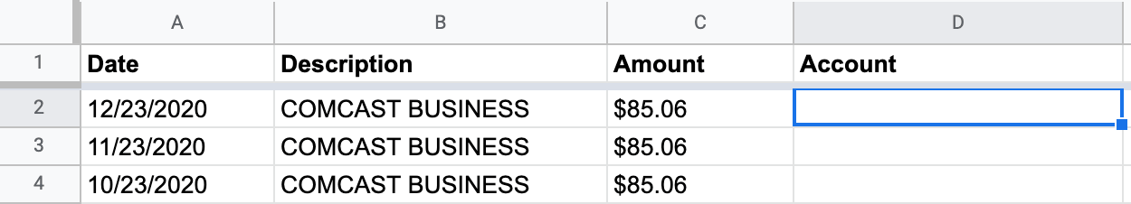 Google Sheets Data Validation - Select Cell