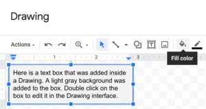 Google Drawing Text Box Fill Color