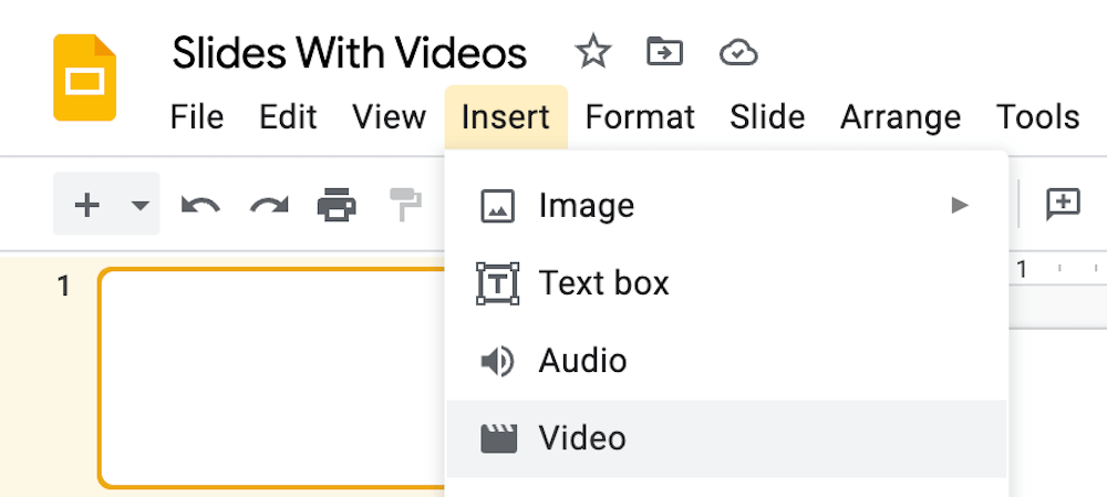 Google Slides Insert Video
