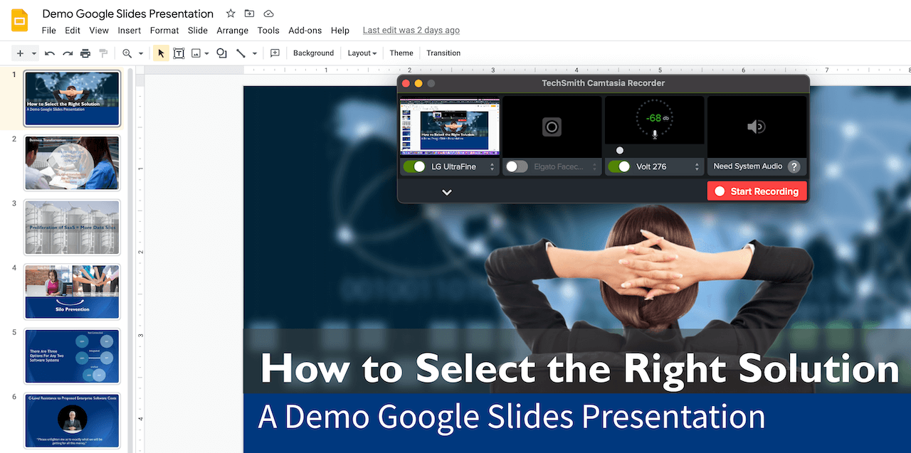 Camtasia Recorder dialog