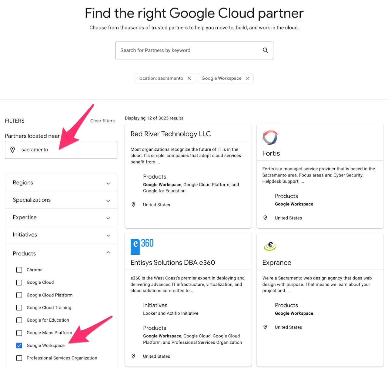Find Google Workspace Partner