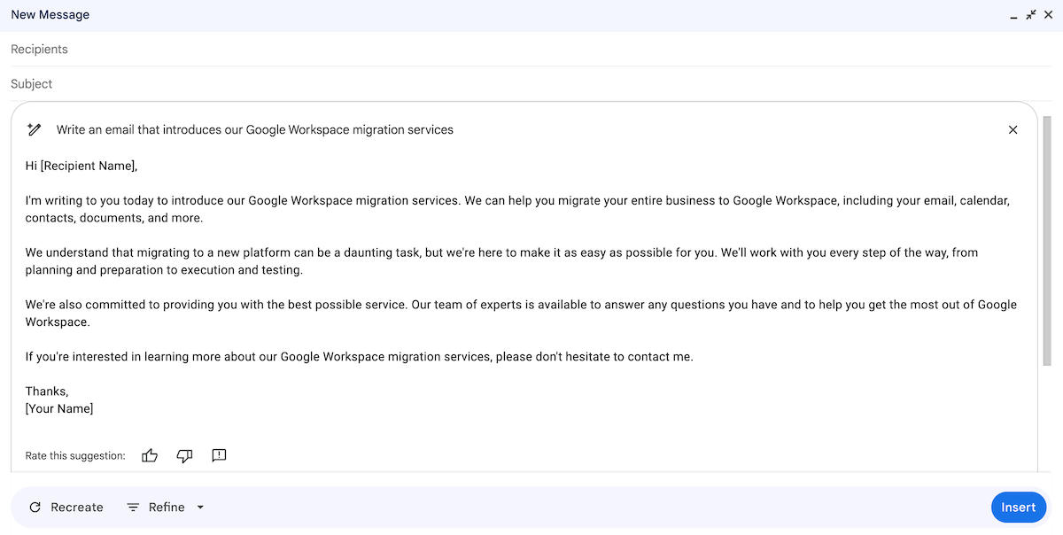 Gmail - Help me write AI