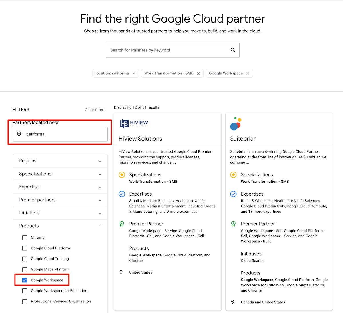 Find Google Workspace Partner