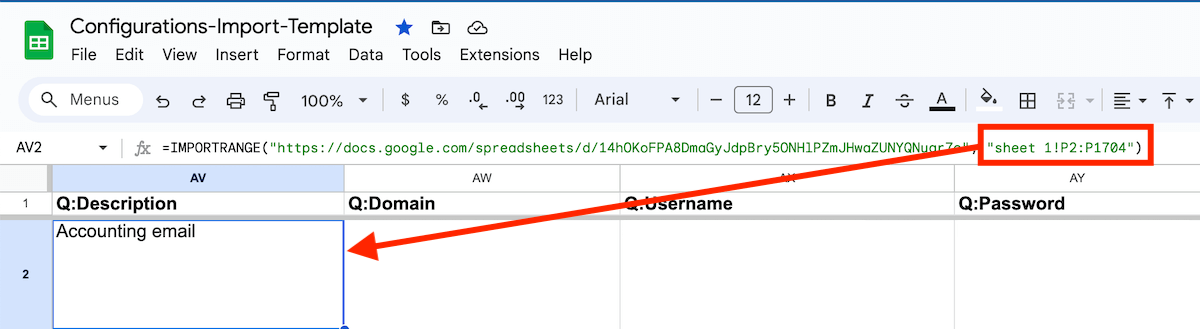 Using IMPORTRANGE for data migration