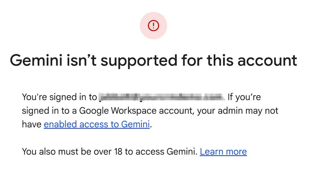 Gemini Google Workspace Message
