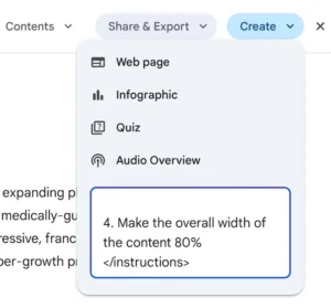 Create something from Deep Research